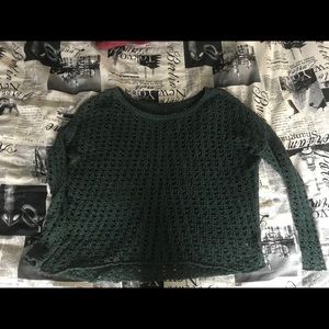 AE green sweater with holes